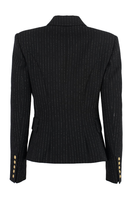 Áo khoác da 6 nút màu đen cho phái nữ - Bộ sưu tập FW23