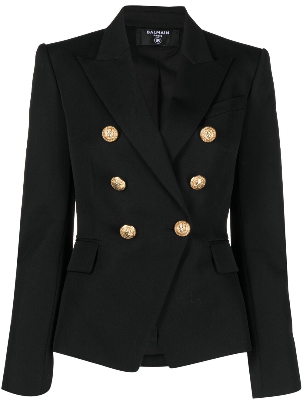 Áo blazer lông cừu kép - Màu đen (FW23)