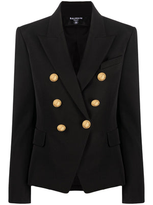時尚女士雙排扣黑色西裝外套 - FW23