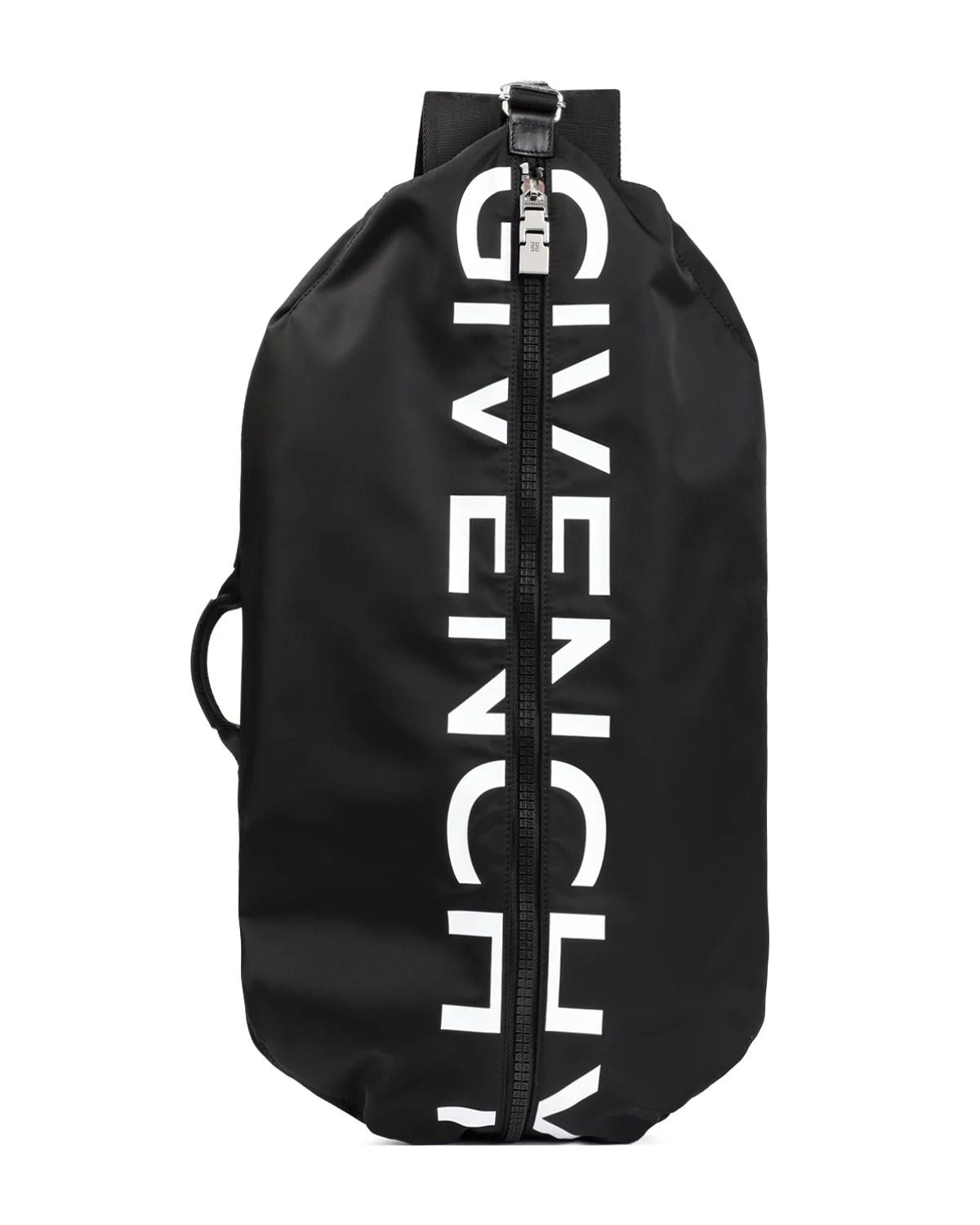 GIVENCHY Men's Medium Black Cotton-Acrylic Zip Backpack SS24