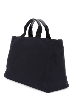 DOLCE & GABBANA Blue Rubberized Logo Nylon Duffle Handbag for Men