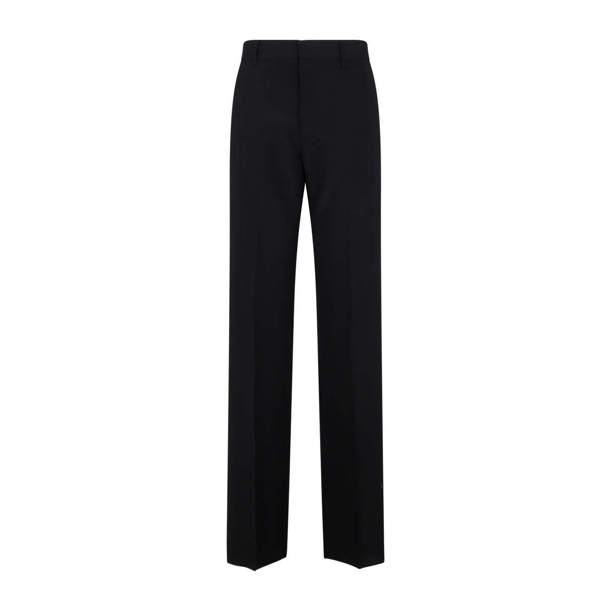 Black Wool Tailored Trousers with Logo-Tape Detailing for Men