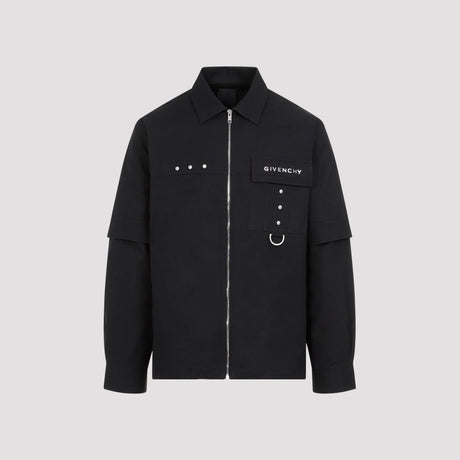 GIVENCHY BLACK SHIRT WITH REMOVABLE SLEEVES