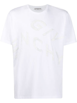 クラシックな白い刺繍入りメンズTシャツ- FW20コレクション