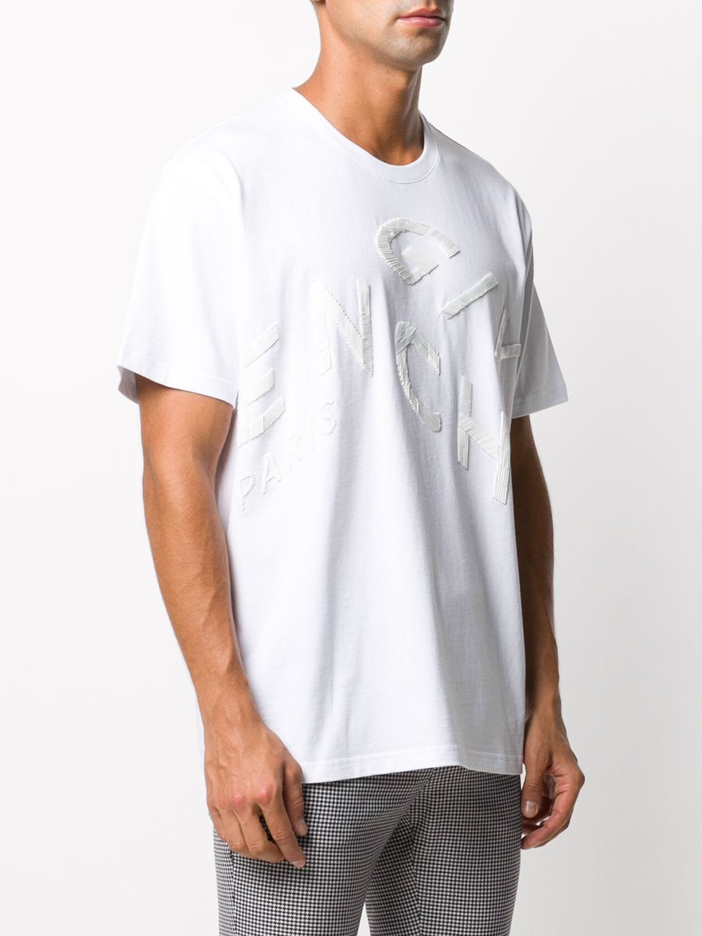 クラシックな白い刺繍入りメンズTシャツ- FW20コレクション