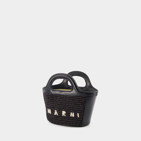 MARNI Tropicalia Micro Shopper Handbag for Women in Black - SS24 Collection