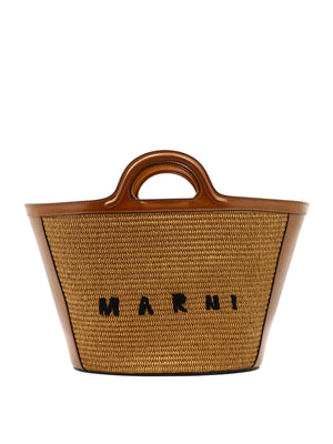 MARNI Women's Tropicalia Mini Handbag in Brown - Cotton Blend