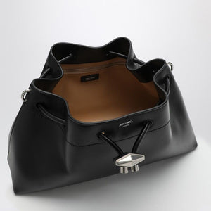 JIMMY CHOO Fashionable Black Leather Bucket Handbag for Women - FW24 Collection