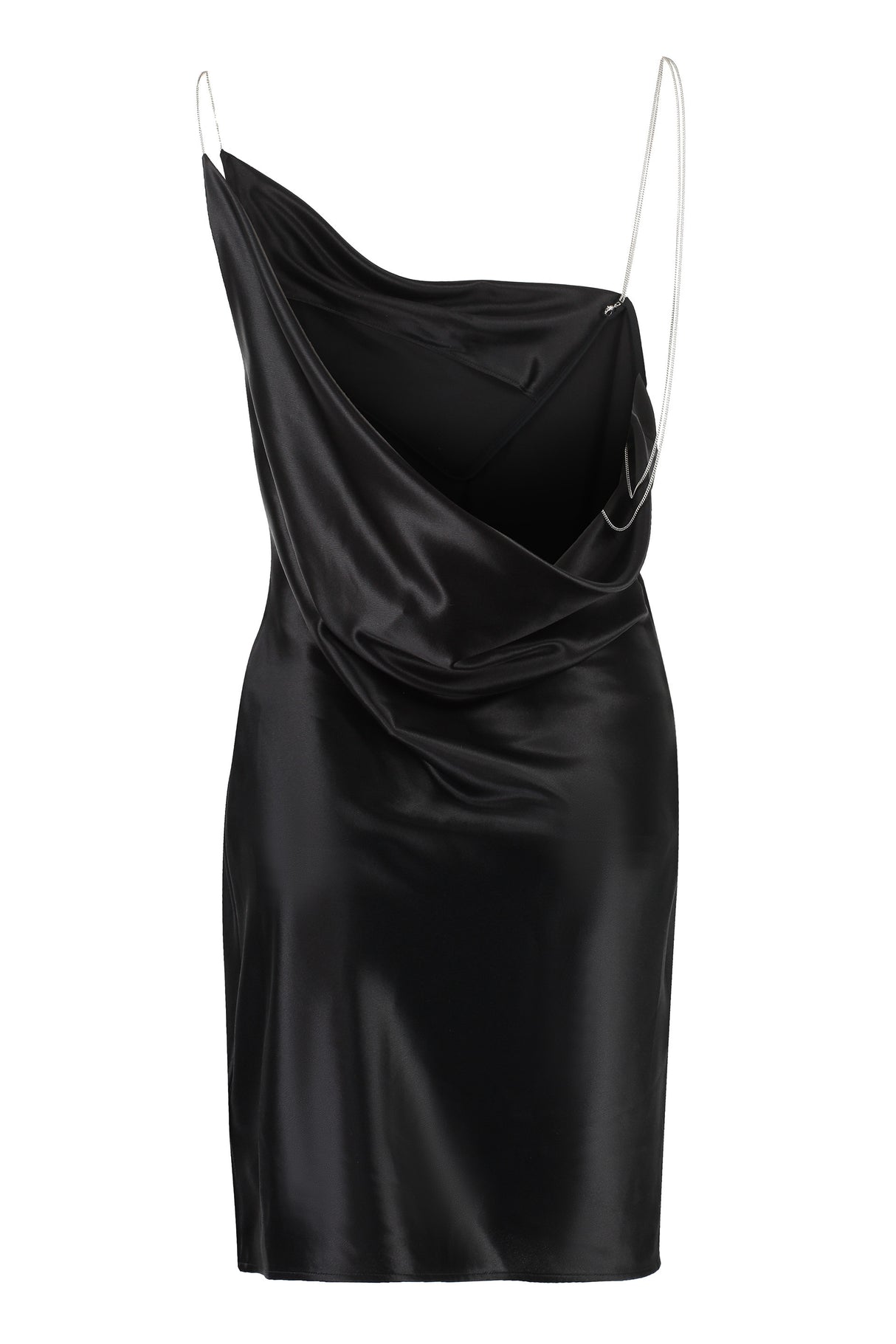 經典黑色絲質迷你洋裝 - SS23系列
