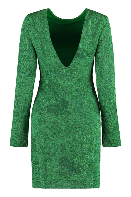 GIVENCHY Green Jacquard Knit Mini-Dress for Women - FW23 Collection
