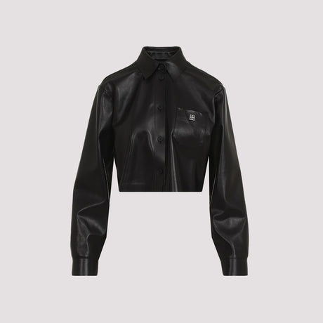 GIVENCHY Luxurious Black Lamb Leather Shirt for Women
