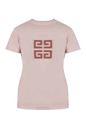 GIVENCHY Pink Ribbed Cotton Crew-Neck T-Shirt for Women