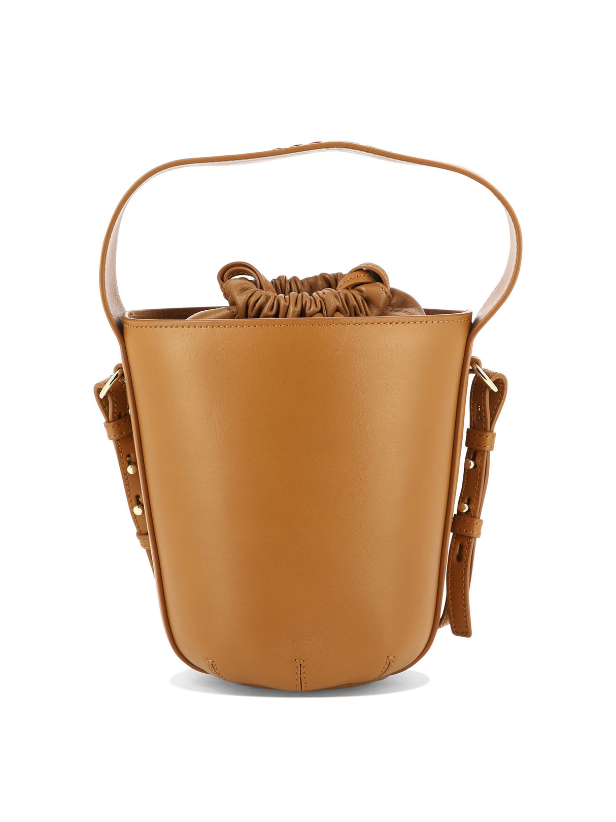 棕色牛皮女士桶包 - FW23系列