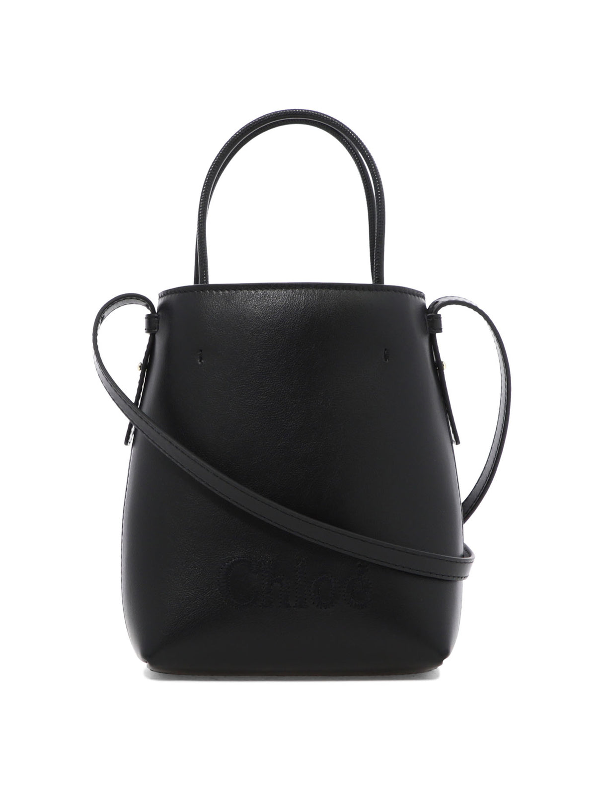 CHLOÉ Sleek Black 100% Leather Bucket Bag for Women - Spring/Summer 2024