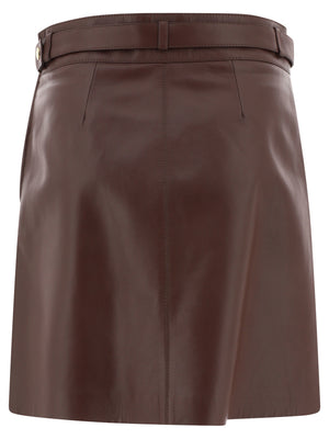 CHLOÉ Luxurious A-Line Leather Skirt for Women in Brown