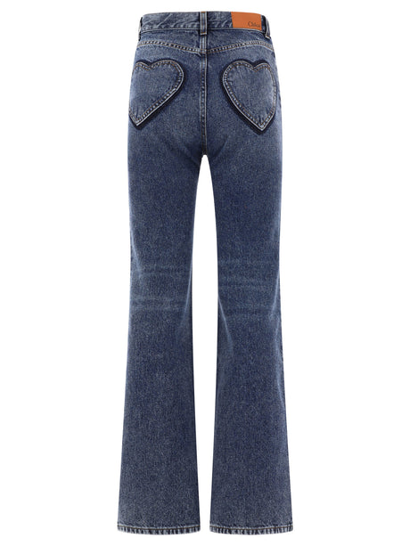CHLOÉ Blue Flared Jeans for Women - SS24 Fashion Must-Have