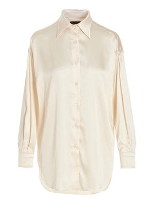 ホワイトポイントカラーボタンアップシャツ女性用 - FW23 コレクション