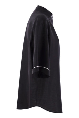 FABIANA FILIPPI Timeless Elegance meets Modern Styling: Black Linen Shirt for Women