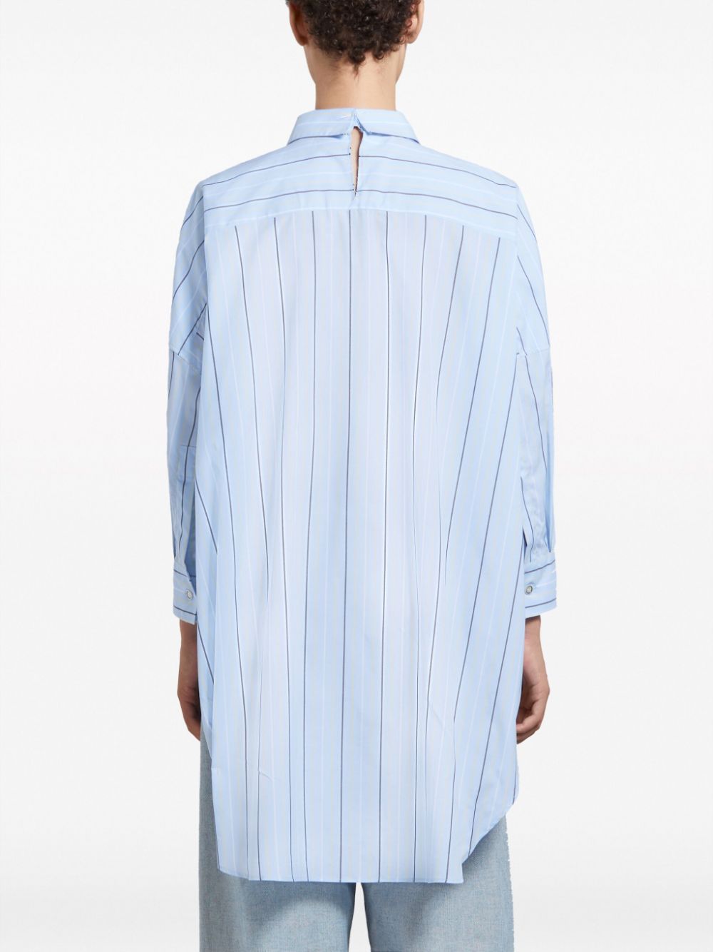 MARNI Aqua Striped Long Sleeve Shirt for Women - SS24