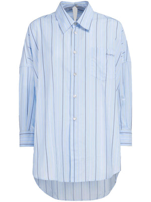 MARNI Aqua Striped Long Sleeve Shirt for Women - SS24