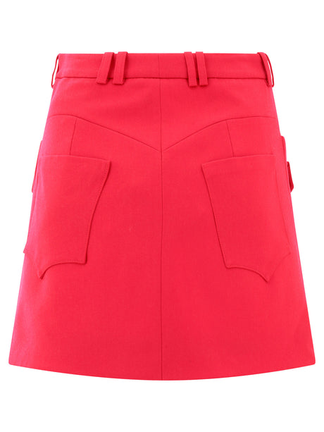 BALMAIN Fuchsia Cut-Out A-Line Skirt for Women - SS24 Collection