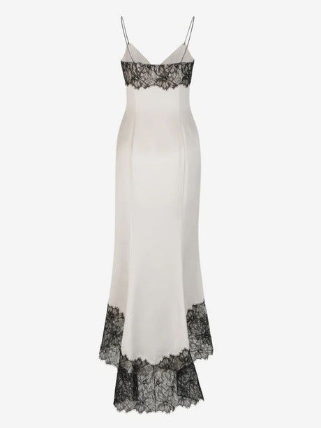 BALMAIN Elegant Ecru Midi Robe Dress for Women - SS24 Collection