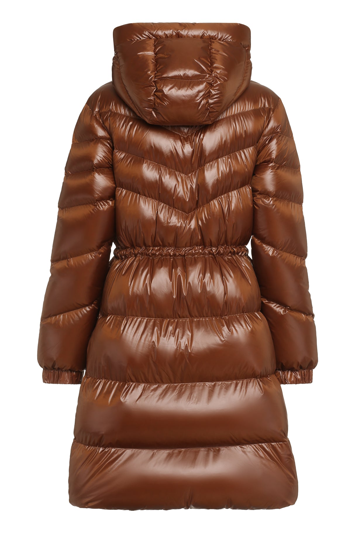 Brown Aliquippa Hooded Down Jacket for Women - FW22
