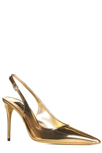 DOLCE & GABBANA Laminated Leather Pumps for Women in Mixed Colours - FW23 Collection