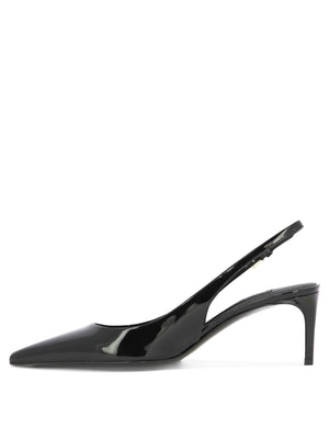 DOLCE & GABBANA Black Patent Leather Slingbacks for Women - SS24 Collection
