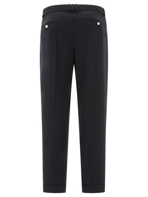 BALMAIN Black Wool Trousers for Men - SS24 Collection