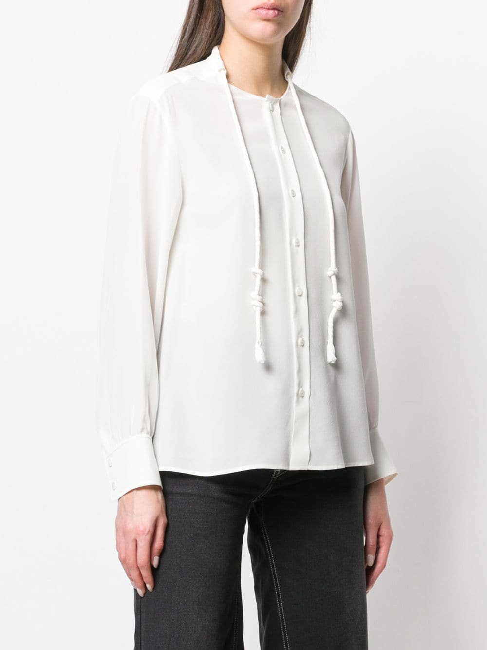 CHLOÉ Elegant Lace Blouse in Iconic Milk for SS19