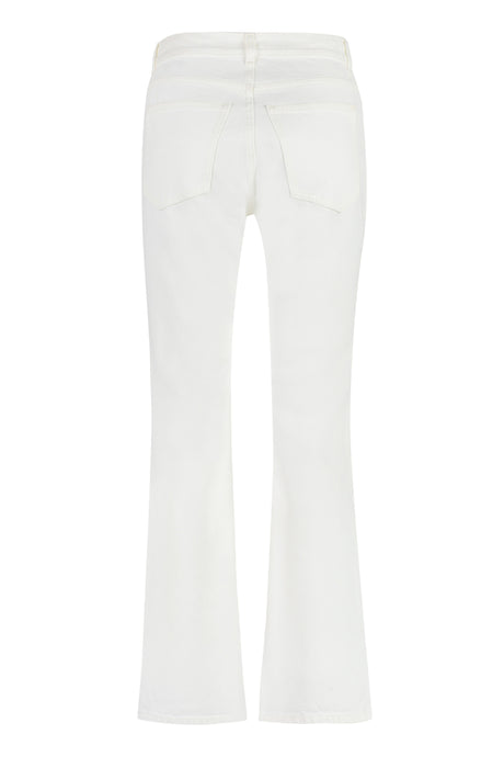 女士白色五袋直筒牛仔裤 for FW23