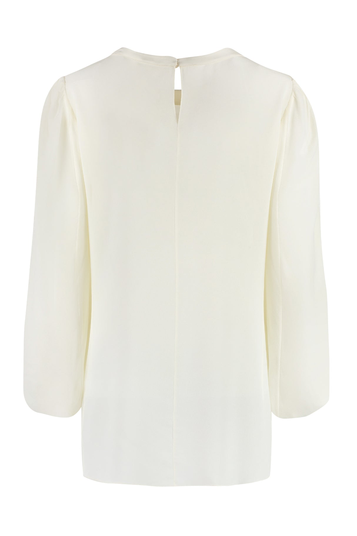 Elegant White Silk Blouse with Bow Detail - FW23
