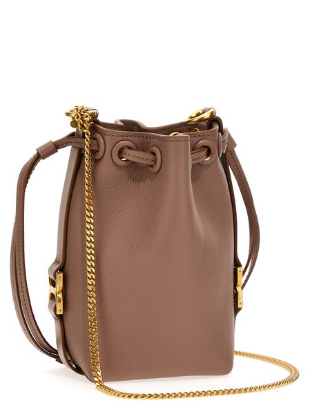 CHLOÉ Effortless Elegance: Marcie Micro Bucket Handbag in Brown Raffia