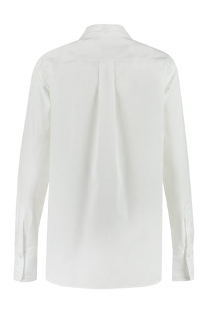 CHLOÉ Embroidered Collar and Cuffs Cotton Poplin Shirt - SS23 White
