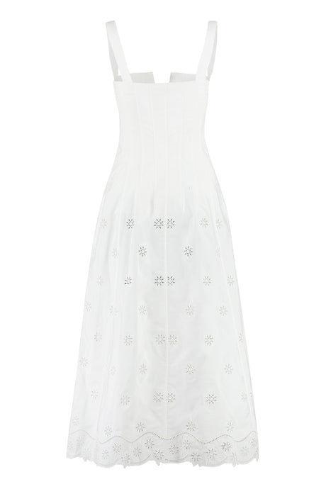 White Poplin Midi Dress for Women | SS23 Collection