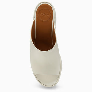 CHLOÉ White Silver High Wedge Sandals for Women