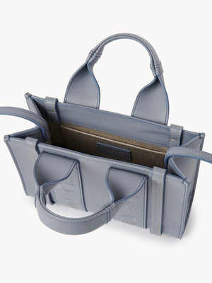 CHLOÉ Clear Blue Leather Mini Tote Handbag for Women, SS24