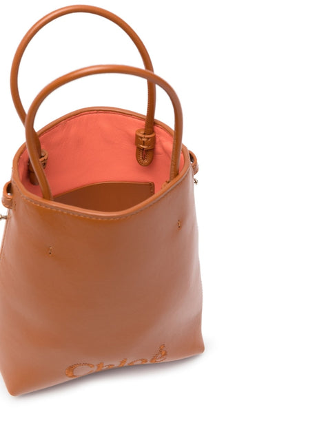 CHLOÉ Brown Leather Bucket Handbag for Women in SS24 Collection