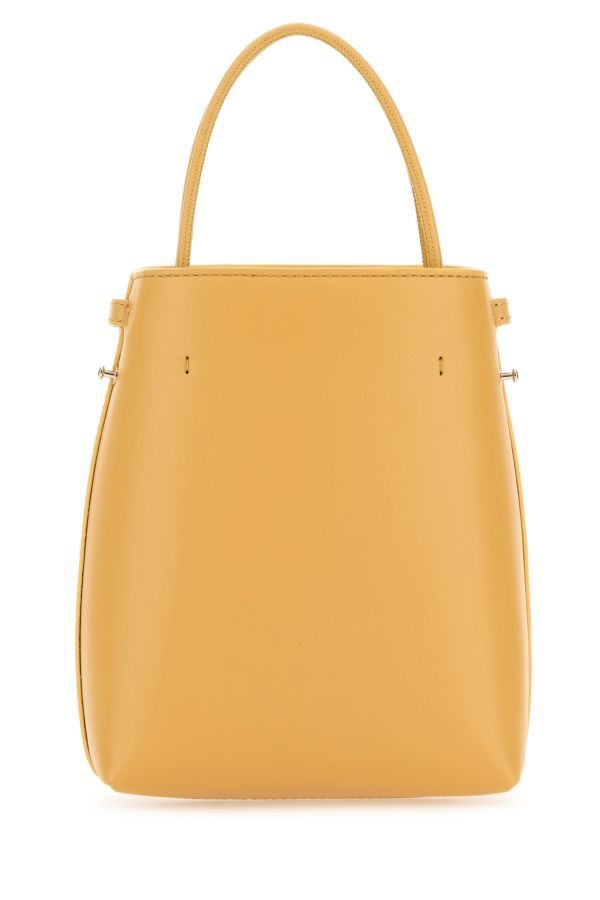 女性用黄色ミニレザーバケットバッグ - SS24 コレクション