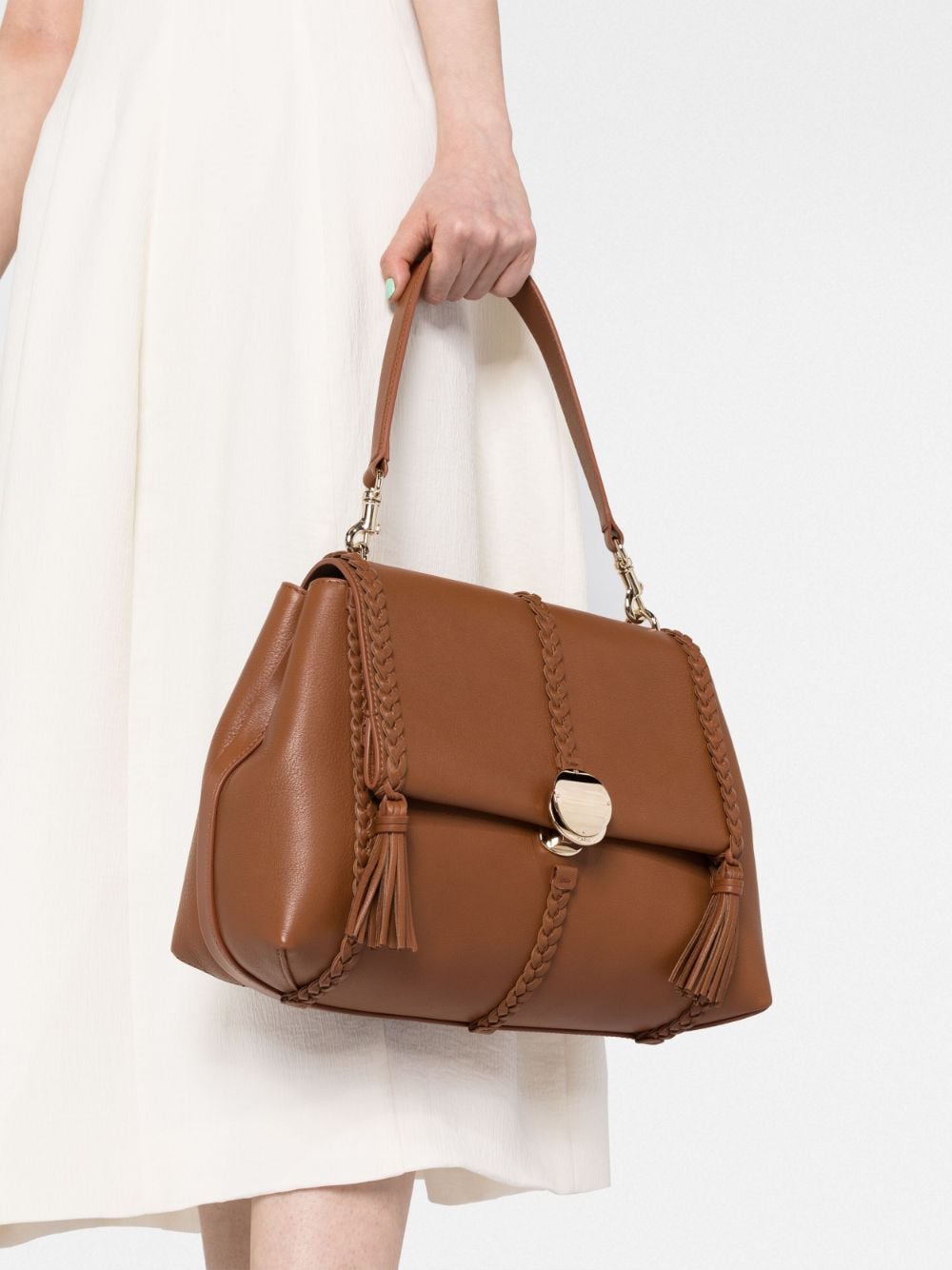CHLOÉ Penelope Medium Caramel Brown Leather Shoulder Bag for Women