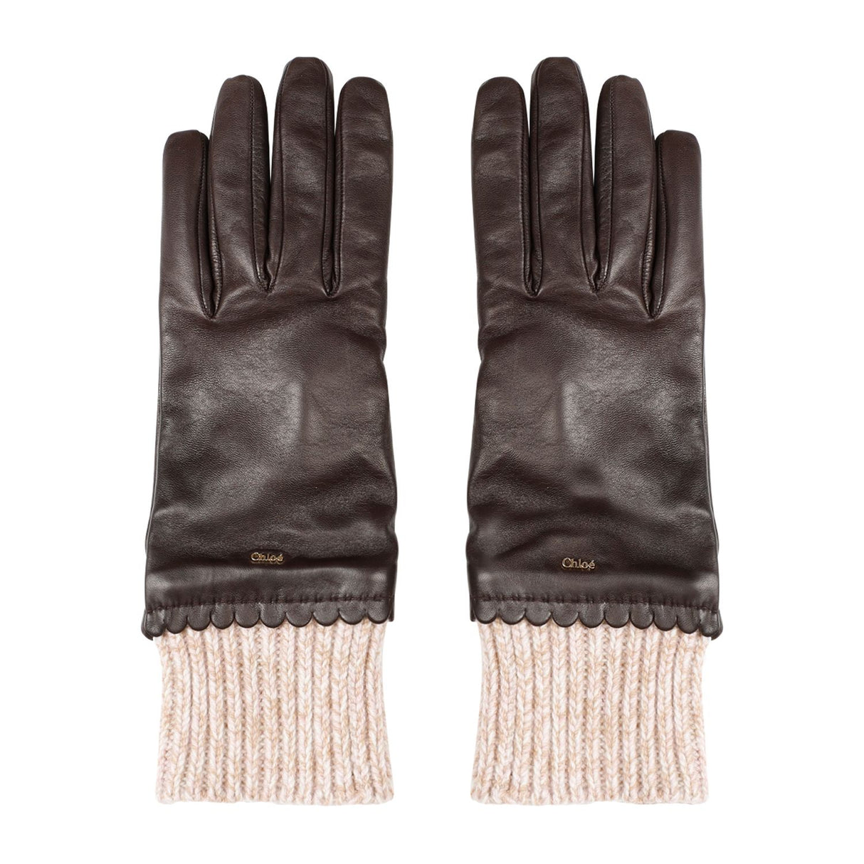 CHLOÉ Nude Lamb Skin Gloves for Women