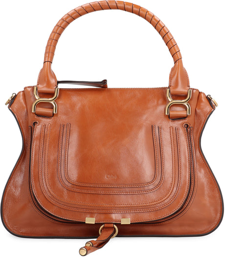 CHLOÉ Marcie Leather Shoulder Handbag (36x28x12cm)