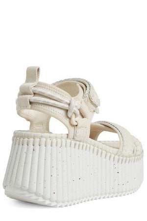CHLOÉ Luxurious Nama Wedge Sandal in White for Women - Spring/Summer 2024 Collection