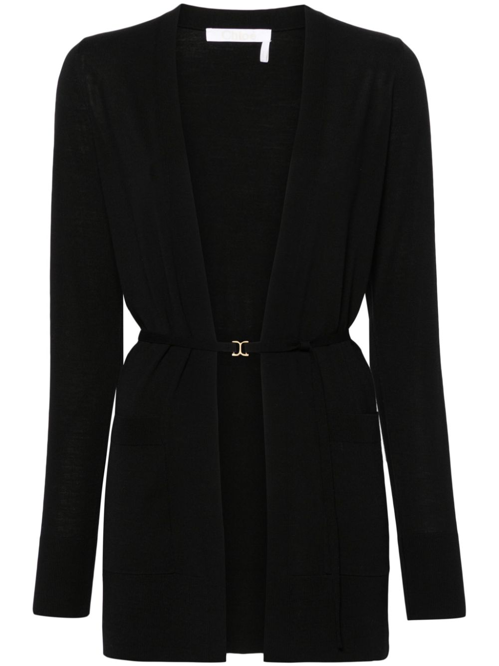 女款黑色羊毛針織開衫-2024春夏系列