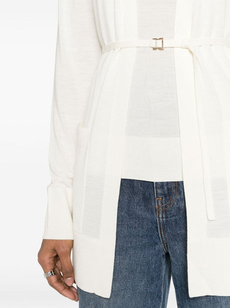 CHLOÉ White Wool Cardigan for Women - SS24 Collection