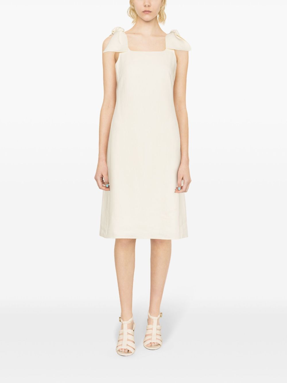 CHLOÉ Elevated Linen Dress for Women in Crisp White