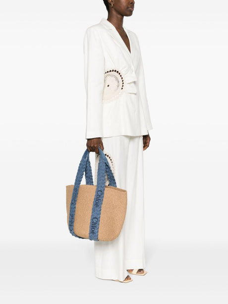 CHLOÉ Beige Denim Tote Bag for Women - SS24 Collection