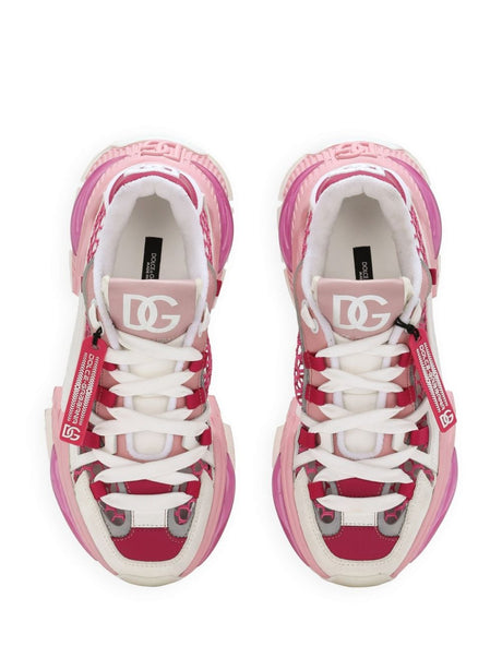 粉紅色與白色網布女士運動鞋