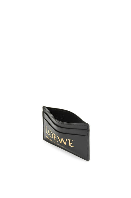 LOEWE Embossed Plain Card Wallet for Women - Black, FW23